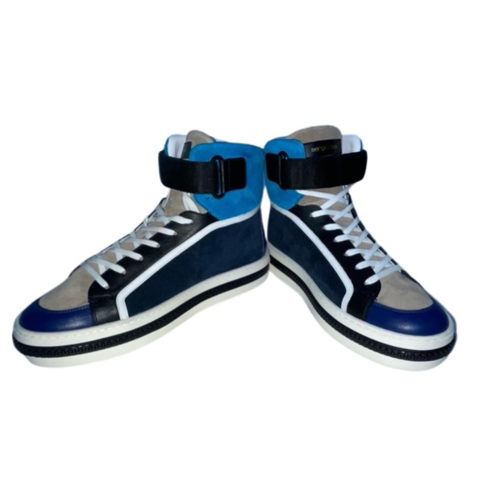 MEN’S Sergio Rossi Navy Blue & Turquoise Sneakers size 40 (7 men’s)